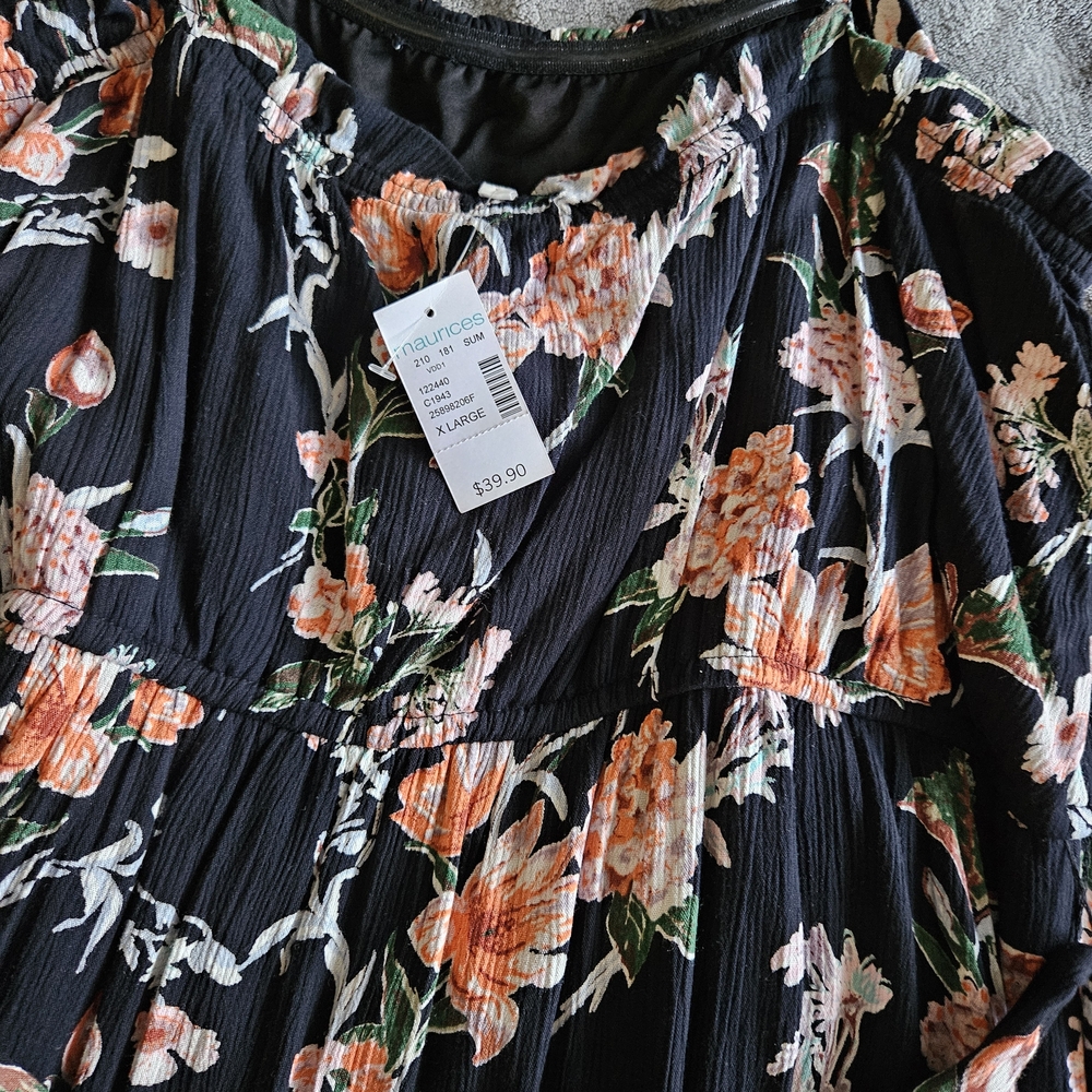 Floral Black Dress